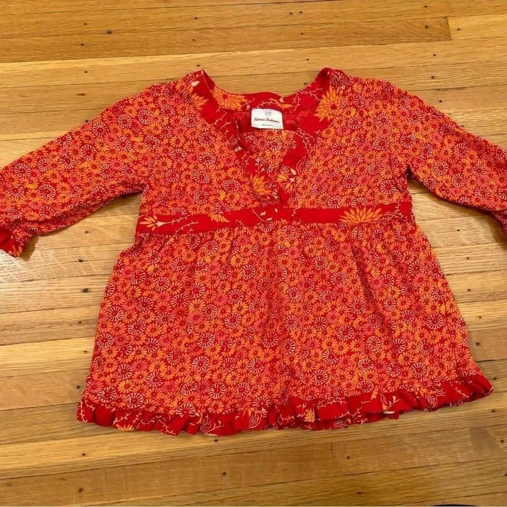 Hanna Andersson red/orange patterned long sleeve top